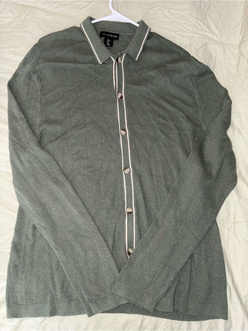 Men’s Button Down Knitted Long Sleeve Shirt